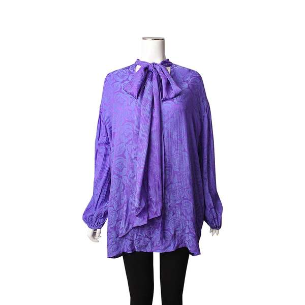 Viskose/Silk Floral Blouse Bluish Violet