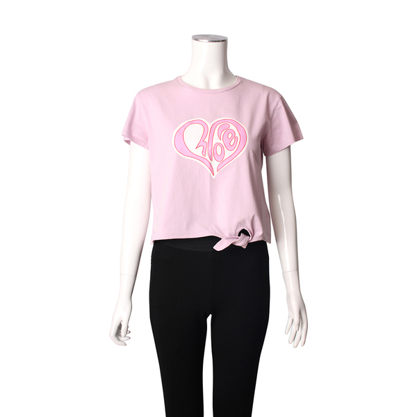 Cotton Kids Heart Logo T-Shirt Pink
