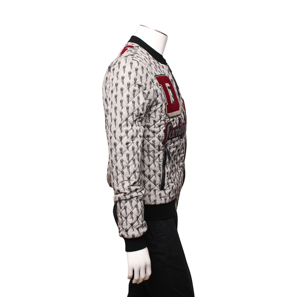 Nylon Embroidered Amore Bomber Jacket Grey