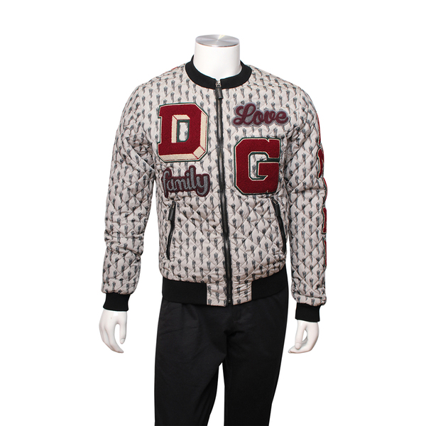 Nylon Embroidered Amore Bomber Jacket Grey