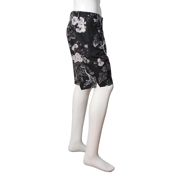 Cotton Floral Shorts Black/White