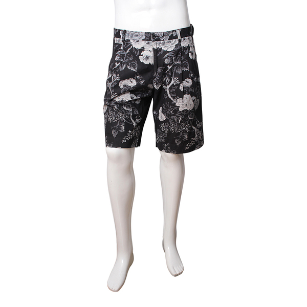 Cotton Floral Shorts Black/White