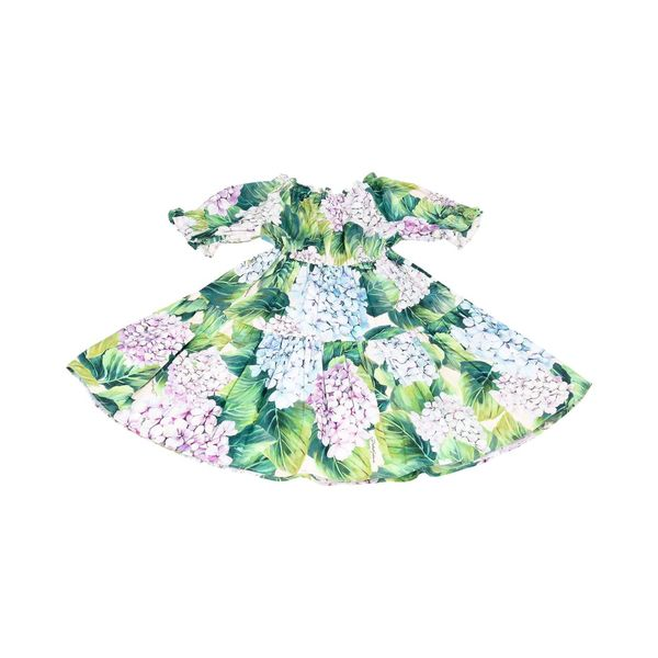 Cotton Kids Hydrangea Dress Green