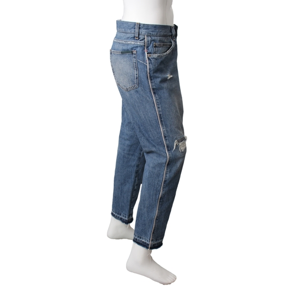 Cotton Distressed Jeans Denim Blue