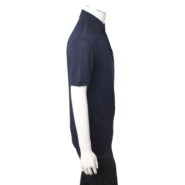 Cotton Logo Patch Polo Navy