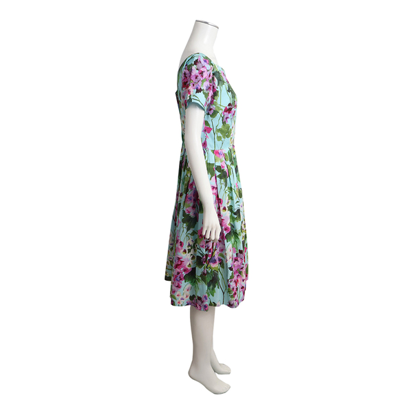 Cotton Poplin Pleated Dress Multicolour