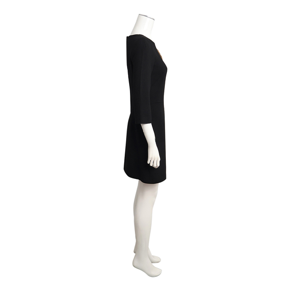 Wool Embellished Dress Black