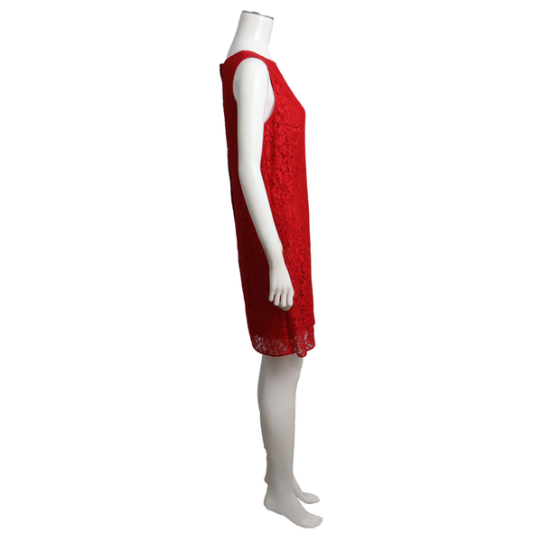 Lace Sleeveless Dress Red