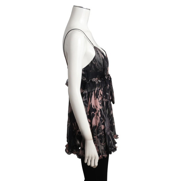 Silk Sheer Floral Blouse Multicolour