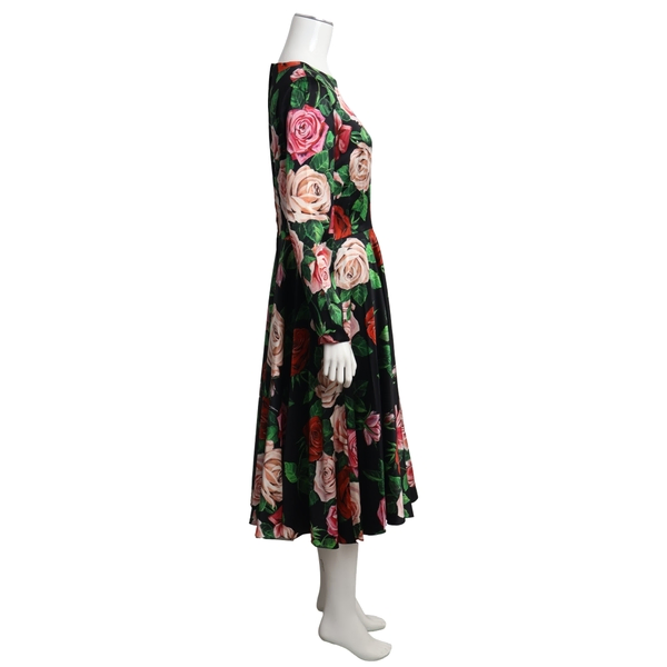 Silk Midi Dress Floral