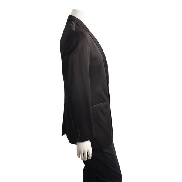 Wool Blend Blazer Dark Brown