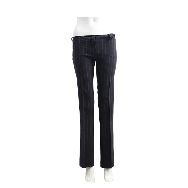 Vintage Cotton/Viscose Blend Pinstripe Pants Navy