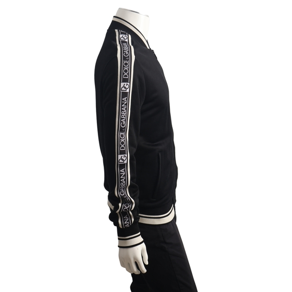 Viscose/Cotton Logo Jacket Black/White