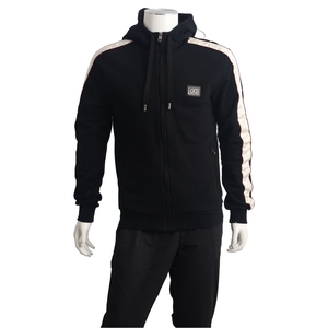 Cotton/Polyester Zip Up Hoodie Black