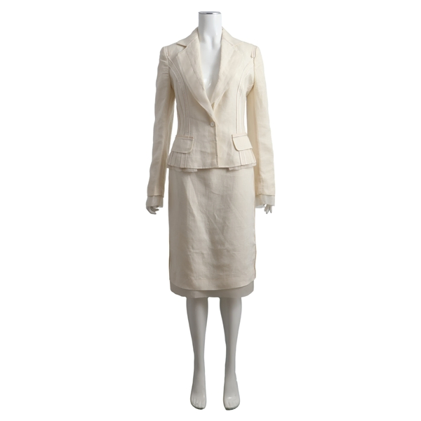 Hemp/Linen Skirt Suit Cream