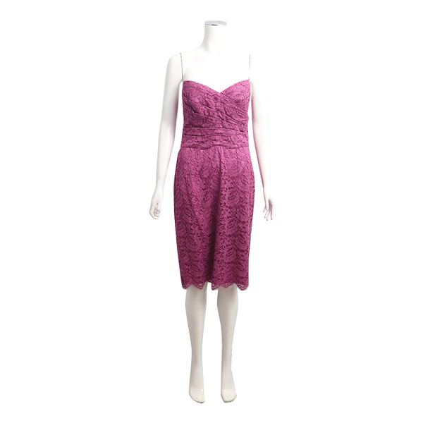 Viscose/Nylon Strapless Dress Fuchsia