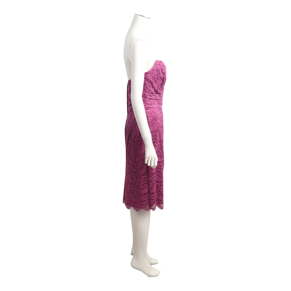 Viscose/Nylon Strapless Dress Fuchsia