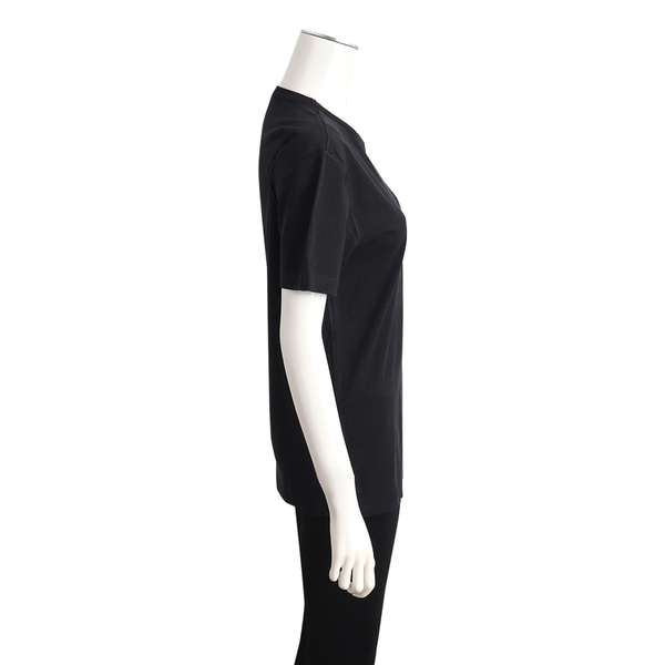 Cotton Logo Plate T-Shirt Black