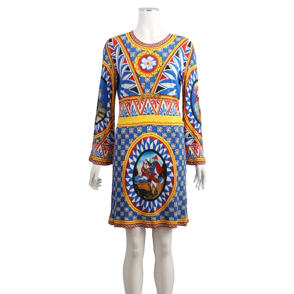 Viscose Carreto Printed Dress Multicolour