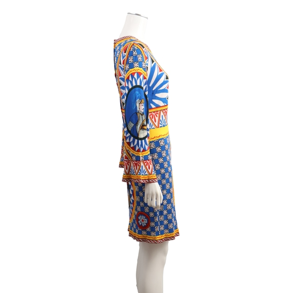 Viscose Carreto Printed Dress Multicolour