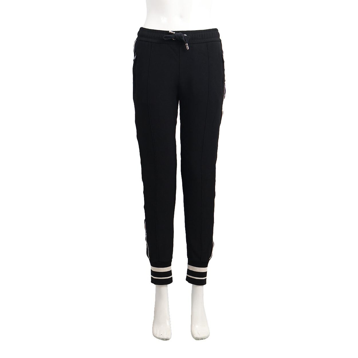 Viscose Blend Track Pants Black