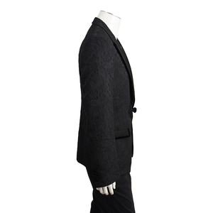 Polyester Embroidered Blazer Black, view 2