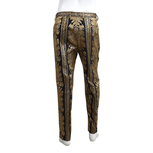 Mixed Material Pants Black/Gold, view 3