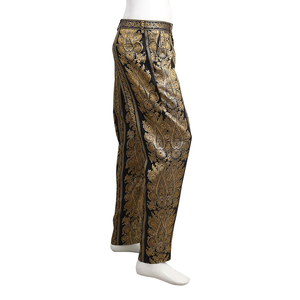 Mixed Material Pants Black/Gold, view 2