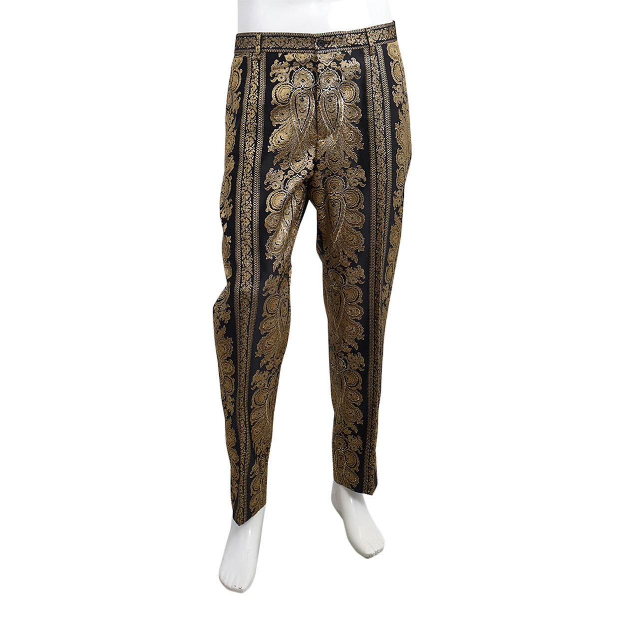 Mixed Material Pants Black/Gold