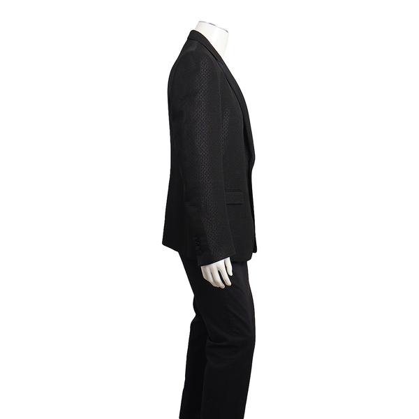 Mixed Material Blazer Black