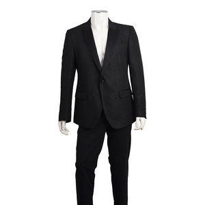 Mixed Material Blazer Black