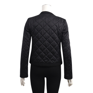 Polyester Quilted Bomber Logo Jacket with Crown Black, view 2