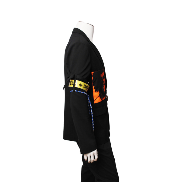 DSQUARED2 Wool Acid 2 Glam Punk Blazer Black