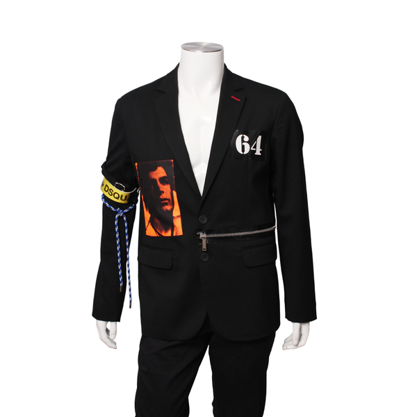 DSQUARED2 Wool Acid 2 Glam Punk Blazer Black