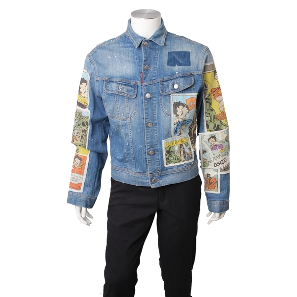 Cotton Denim Betty Boop Jacket Blue