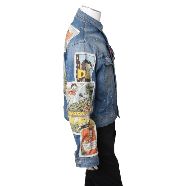Cotton Denim Betty Boop Jacket Blue
