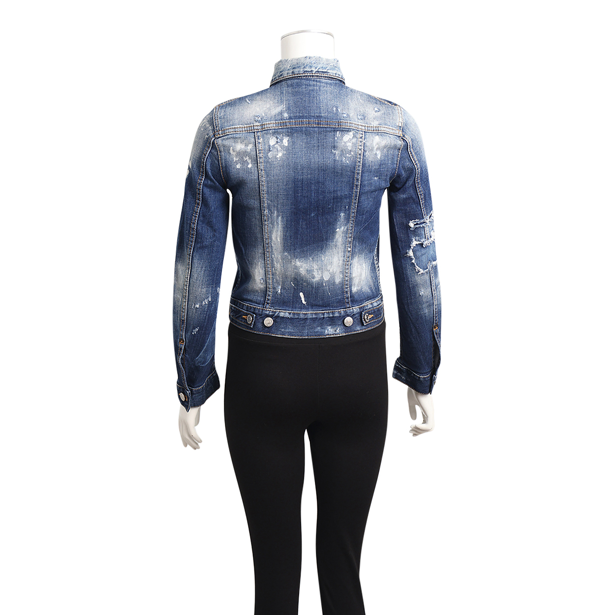 DSQUARED2 DSQUARED2 Denim Paint Splatter Jacket Blue | Luxity