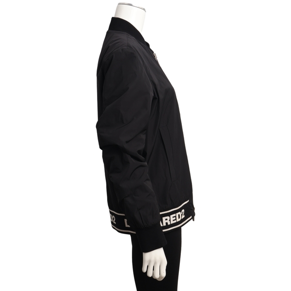 Polyester Logo Bomber Jacket Black
