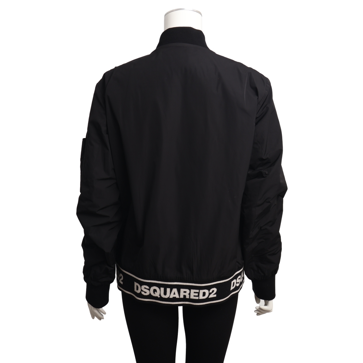 DSQUARED2 DSQUARED2 Polyester Logo Bomber Jacket Black | Luxity