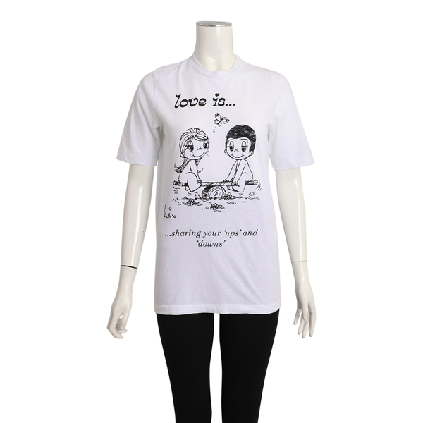 Cotton Renny Fit Love Is Sharing T-Shirt White