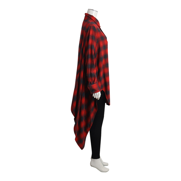 DSQAURED2 Cotton Plaid Flannel Shirt Red/Black