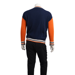 Wool College Sweater Navy/Orange, view 3