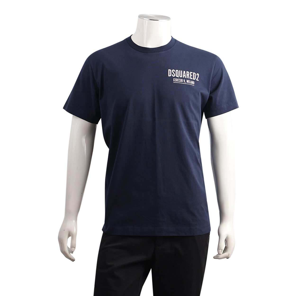 Cotton Ceresio Logo T-Shirt Navy Blue
