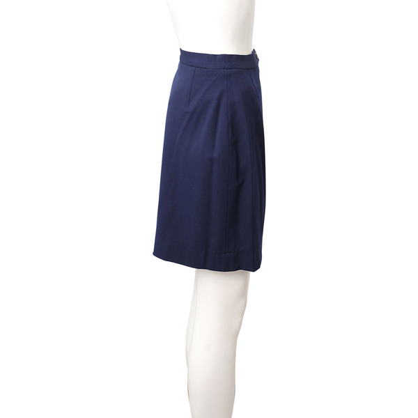Wool Blend Mini Skirt Navy