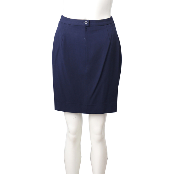 Wool Blend Mini Skirt Navy