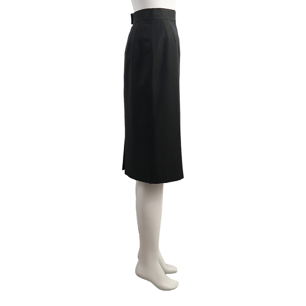 Vintage Wool Pencil Skirt Dark Green