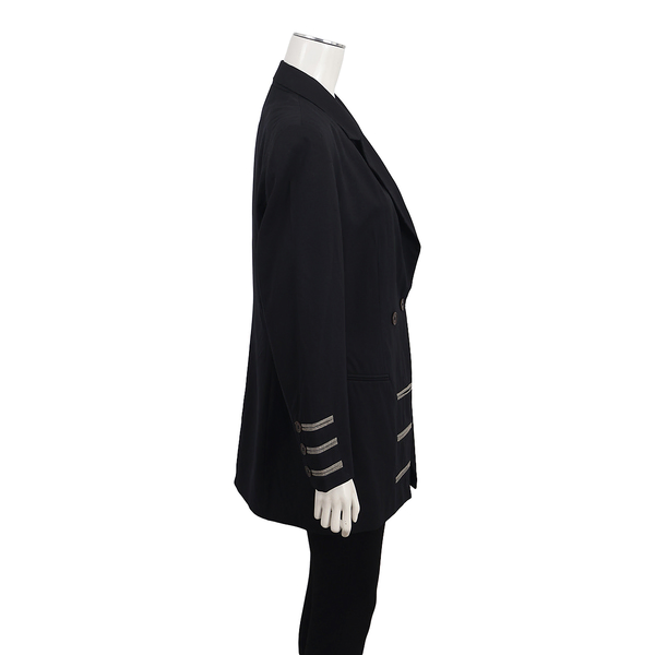 Vintage Wool Double Breasted Blazer Black