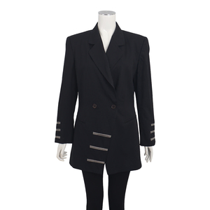 Vintage Wool Double Breasted Blazer Black