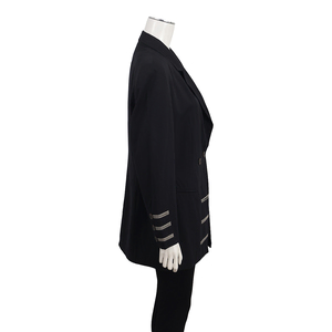 Vintage Wool Double Breasted Blazer Black, view 2