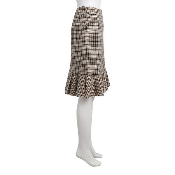 Wool Frill Skirt Beige